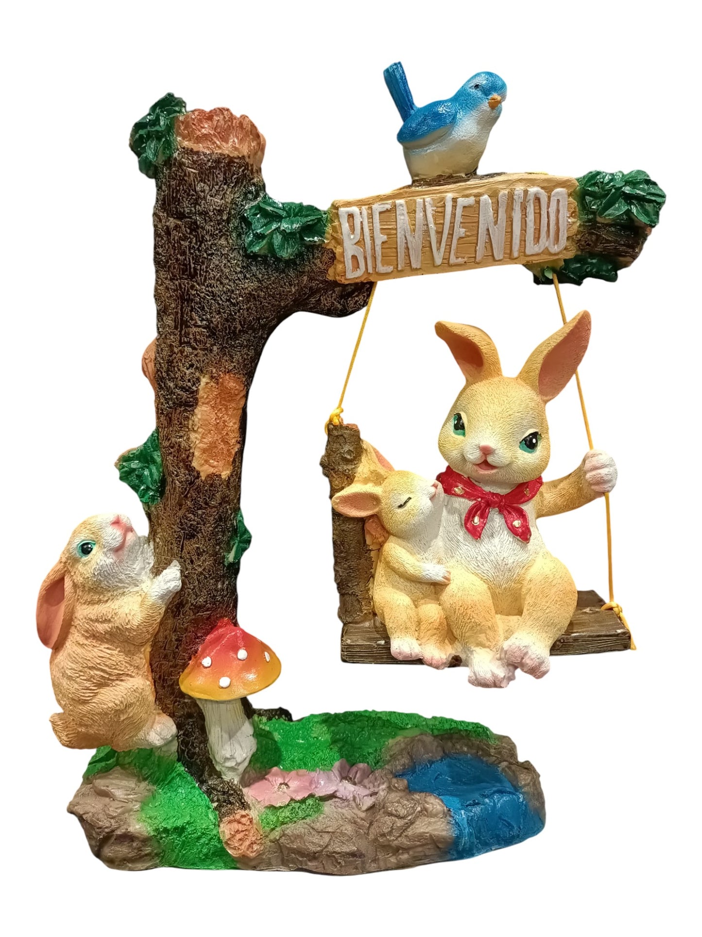 Figura Decorativa Conejitos Conejos – Adorno Artesanal para Hogar y Jardín