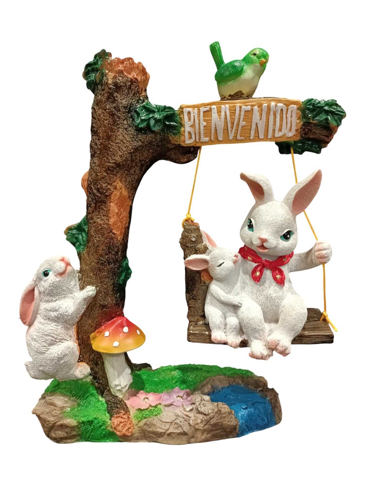 Figura Decorativa Conejitos Conejos – Adorno Artesanal para Hogar y Jardín