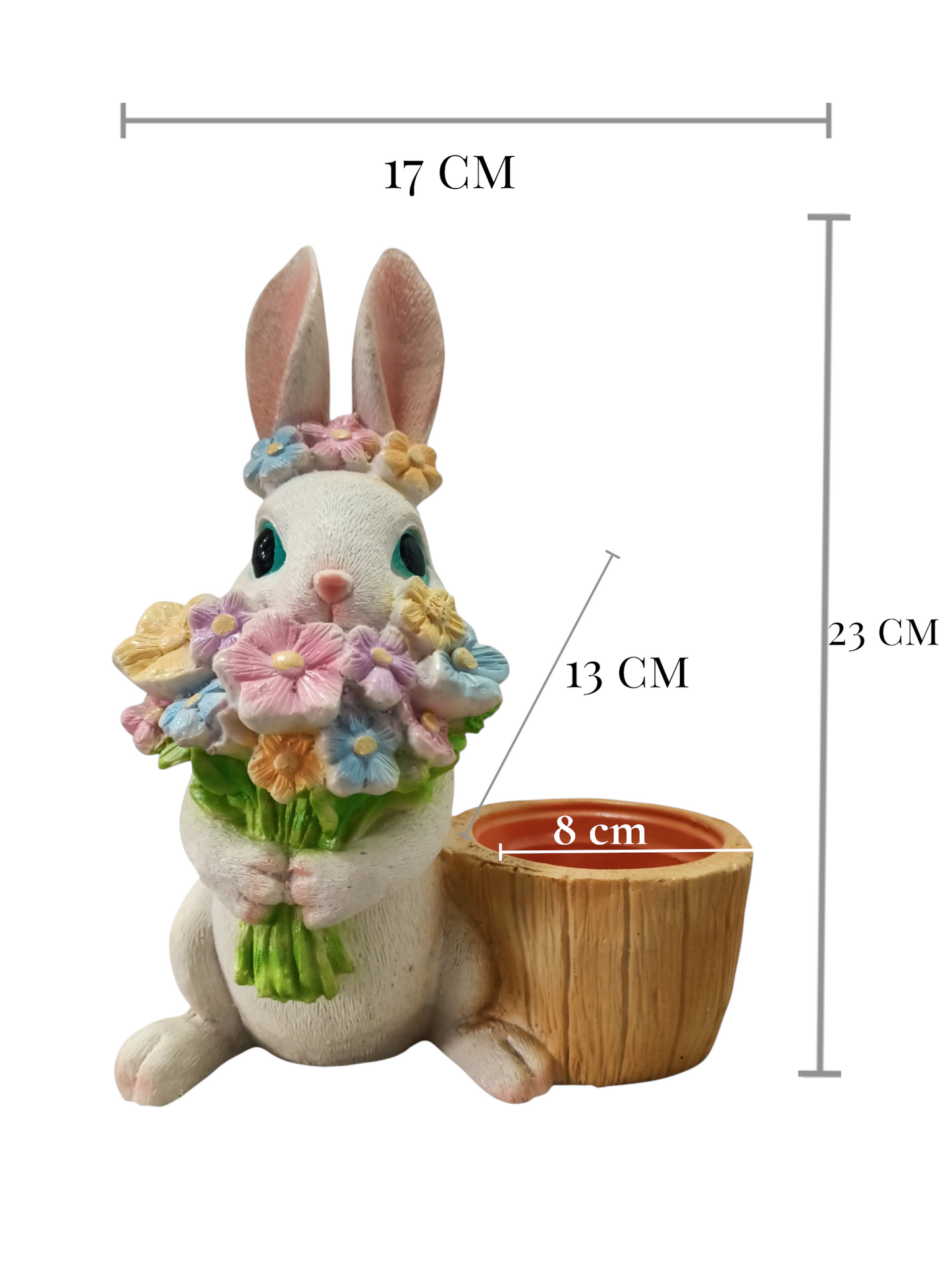 Maceta Decorativa Conejito con Flores – Dulzura que Decora y Enamora