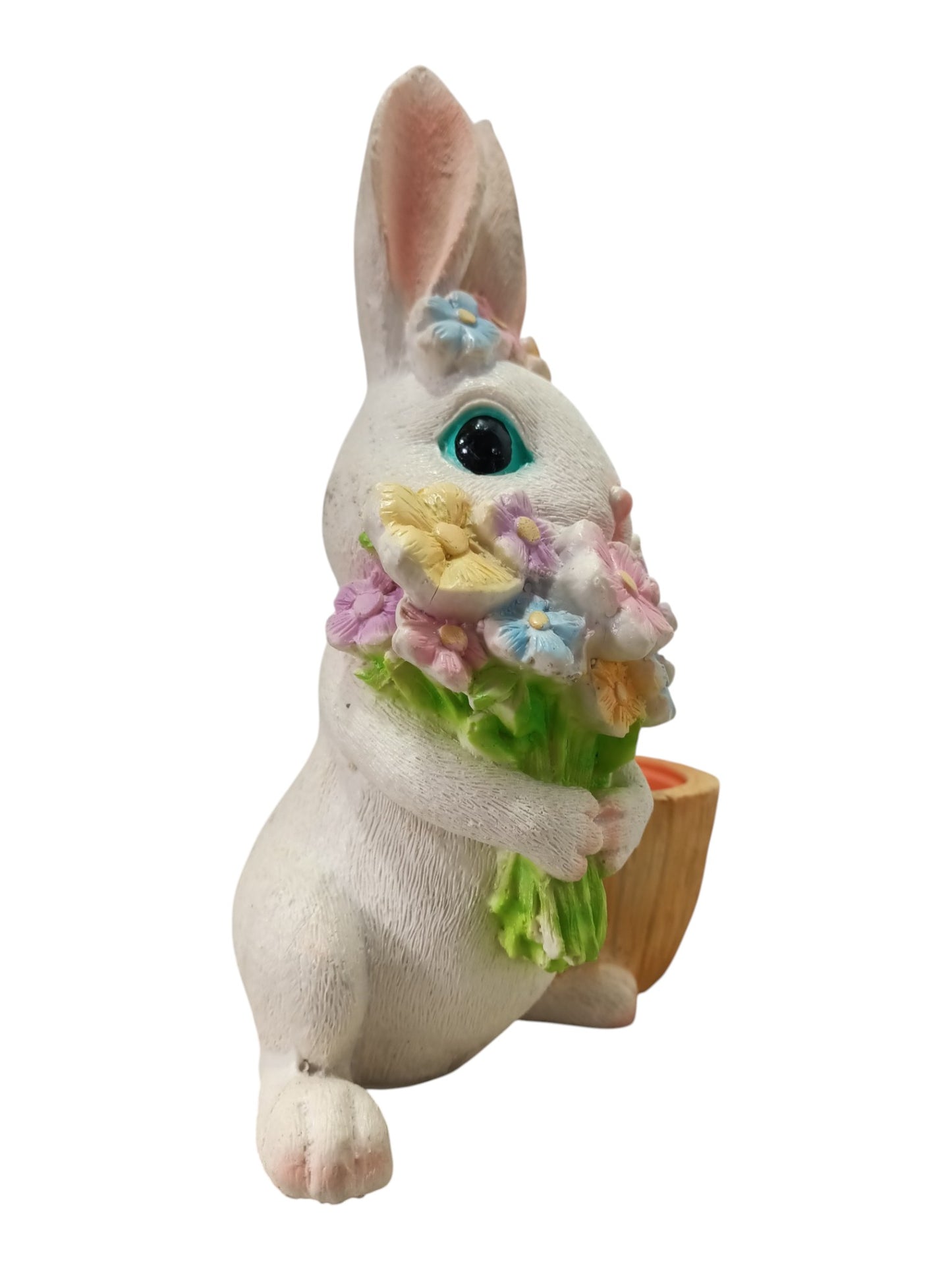 Maceta Decorativa Conejito con Flores – Dulzura que Decora y Enamora