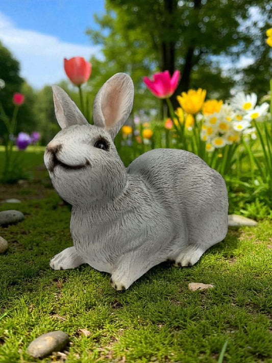 Figura de Conejo Decorativo | Adorno de Animal Realista para Jardín, Hogar y Decoración de Pascua