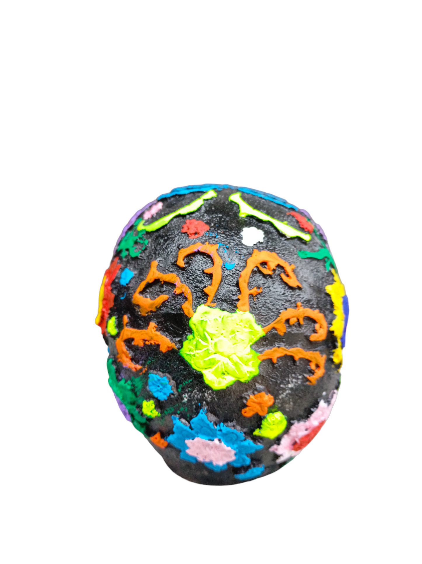 Cráneo Decorativo Día de Muertos Pintado a Mano | Arte Mexicano en Resina 13 cm