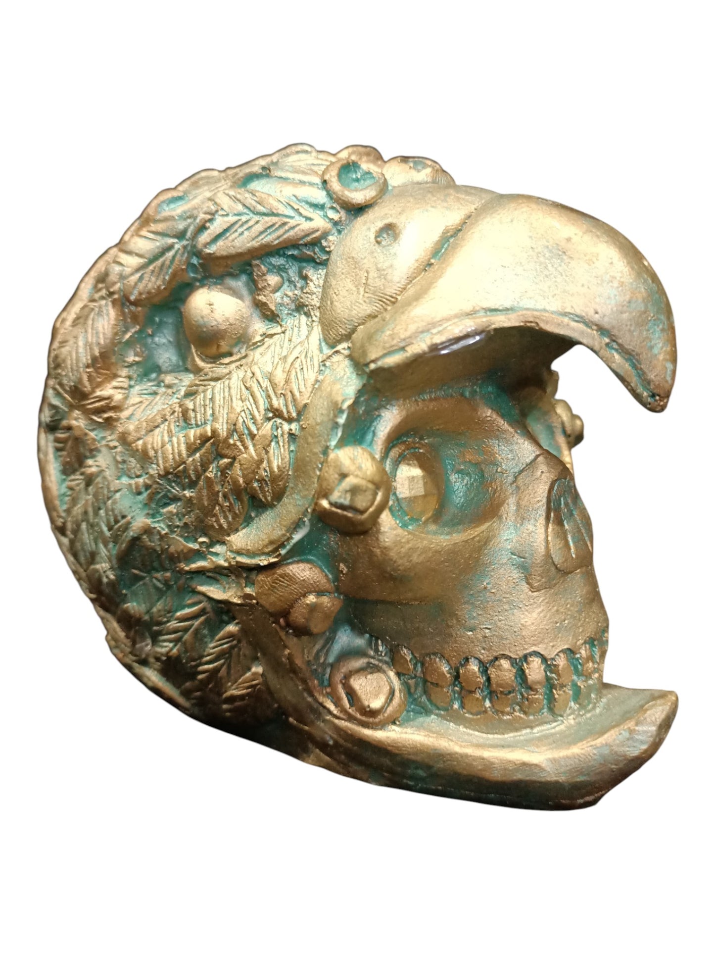 Cráneo Decorativo Jaguar Mini – Escultura Artesanal Estilo Prehispánico