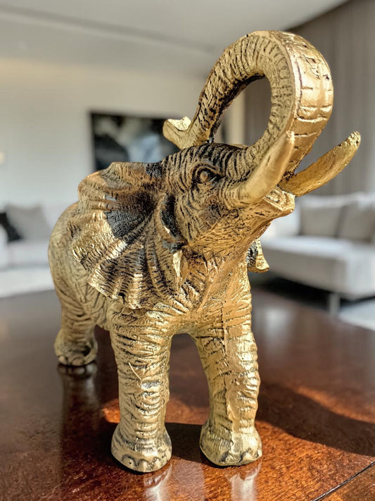 Elefante Dorado de la Abundancia – Símbolo de Suerte, Protección y Prosperidad