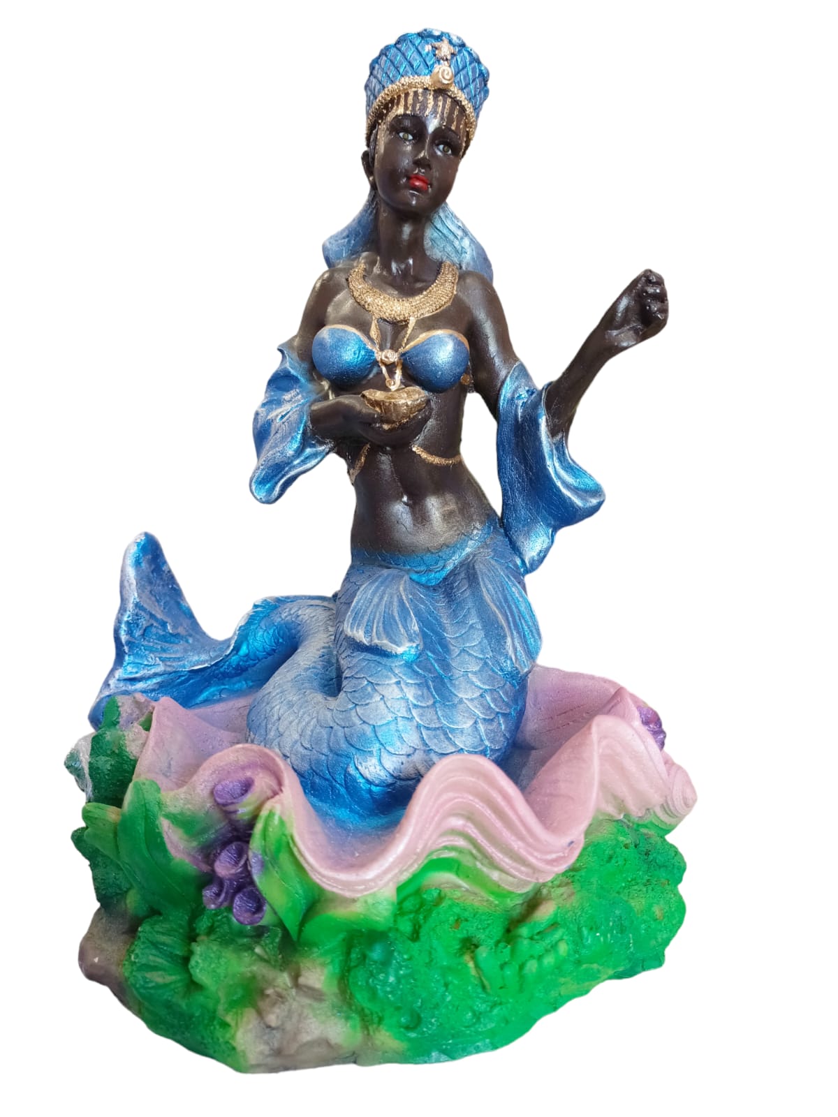 Orisha Yemayá – Madre del Mar, Protección y Abundancia en una Escultura Majestuosa