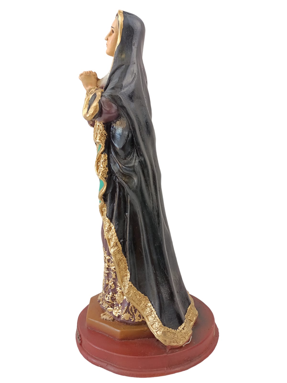 Virgen Dolorosa 30 cm – Figura Religiosa de Fe y Devoción en Resina