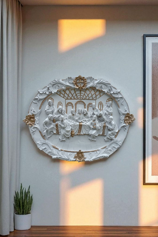 Última Cena Ovalada de Resina para Pared | Decoración Religiosa
