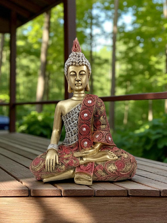Buda Meditando Krishna 30 cm de Resina – Estatua Decorativa Espiritual para Hogar, Altares y Meditación