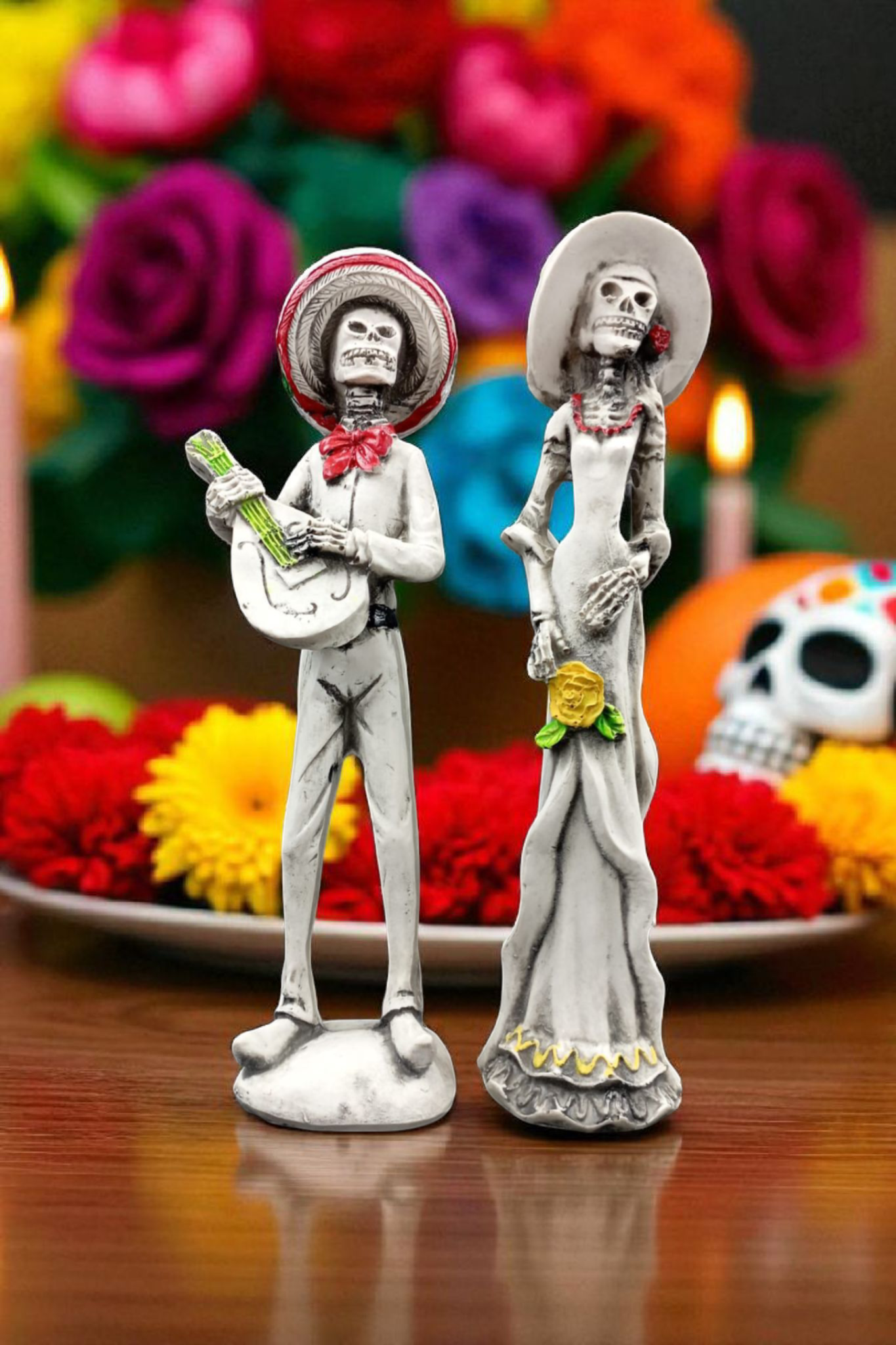 Pareja de Catrines Decorativos – Día de Muertos