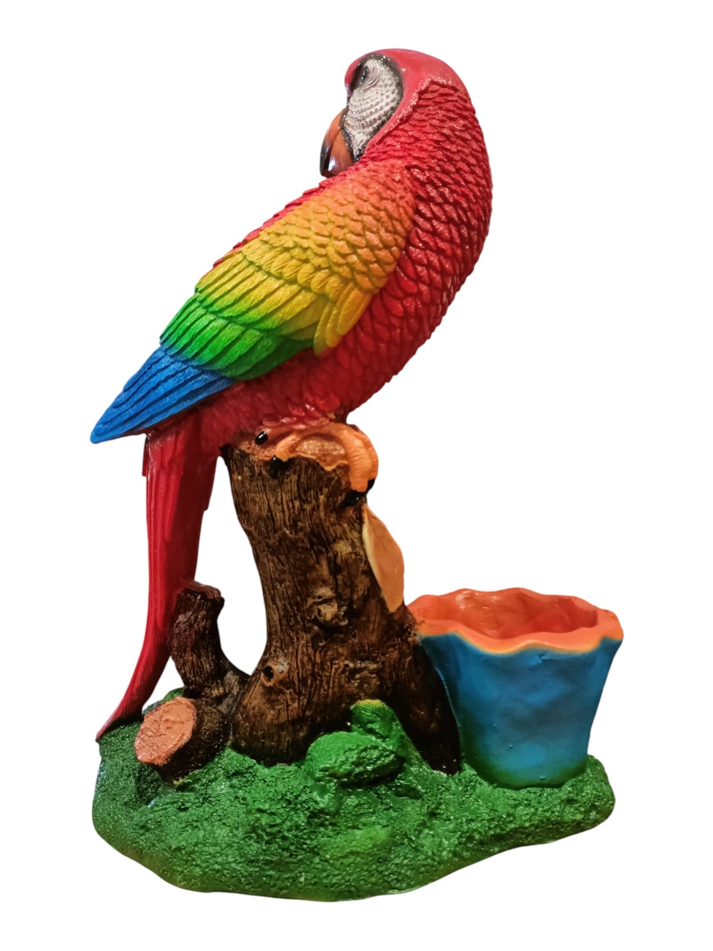 Figura escultura decorativa para jardín - Maceta guacamaya decoracion de anterior - Maceta para suculentas