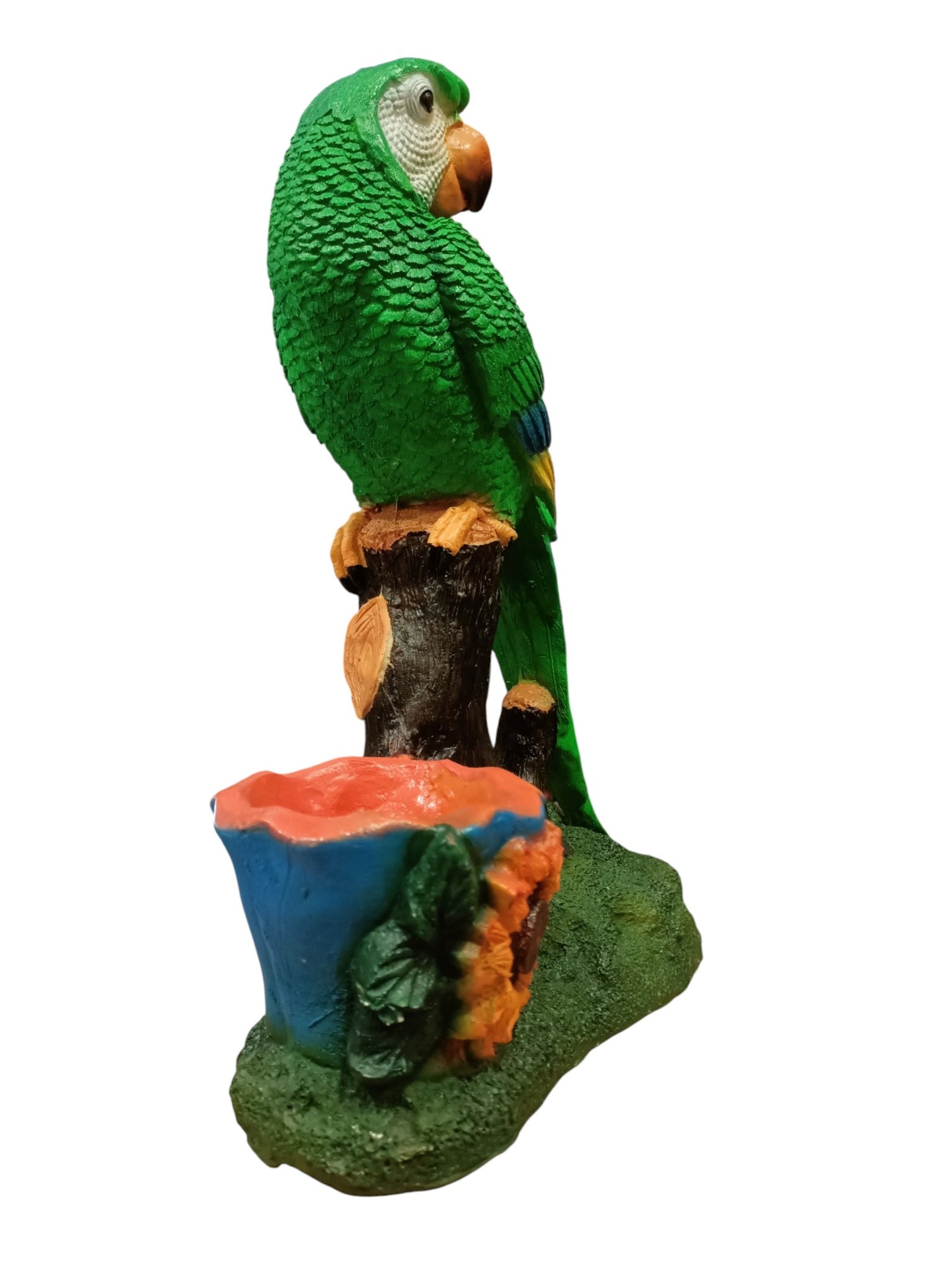 Figura escultura decorativa para jardín - Maceta guacamaya decoracion de anterior - Maceta para suculentas