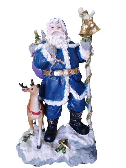 Figuras decorativas navideñas Santa Caluss grande con reno