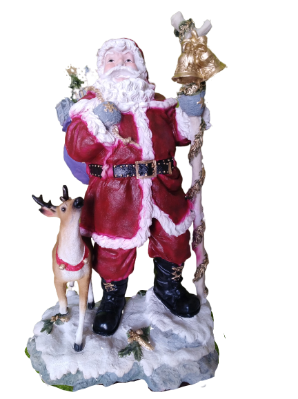 Figuras decorativas navideñas Santa Caluss grande con reno