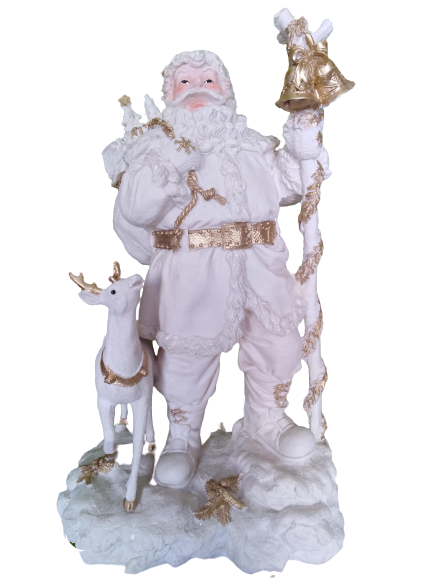 Figuras decorativas navideñas Santa Caluss grande con reno