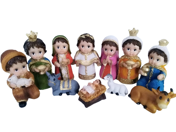 Nacimiento Navideño Pequeño Completo Infantil Petit Resina