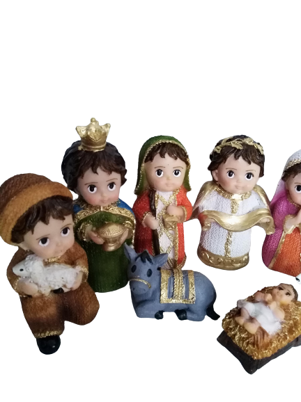 Nacimiento Navideño Pequeño Completo Infantil Petit Resina