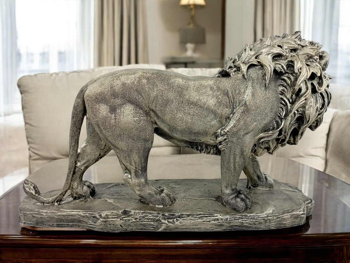 León decorativo moderno - Esculturas figuras para decoracion elegante- Arte Atilano