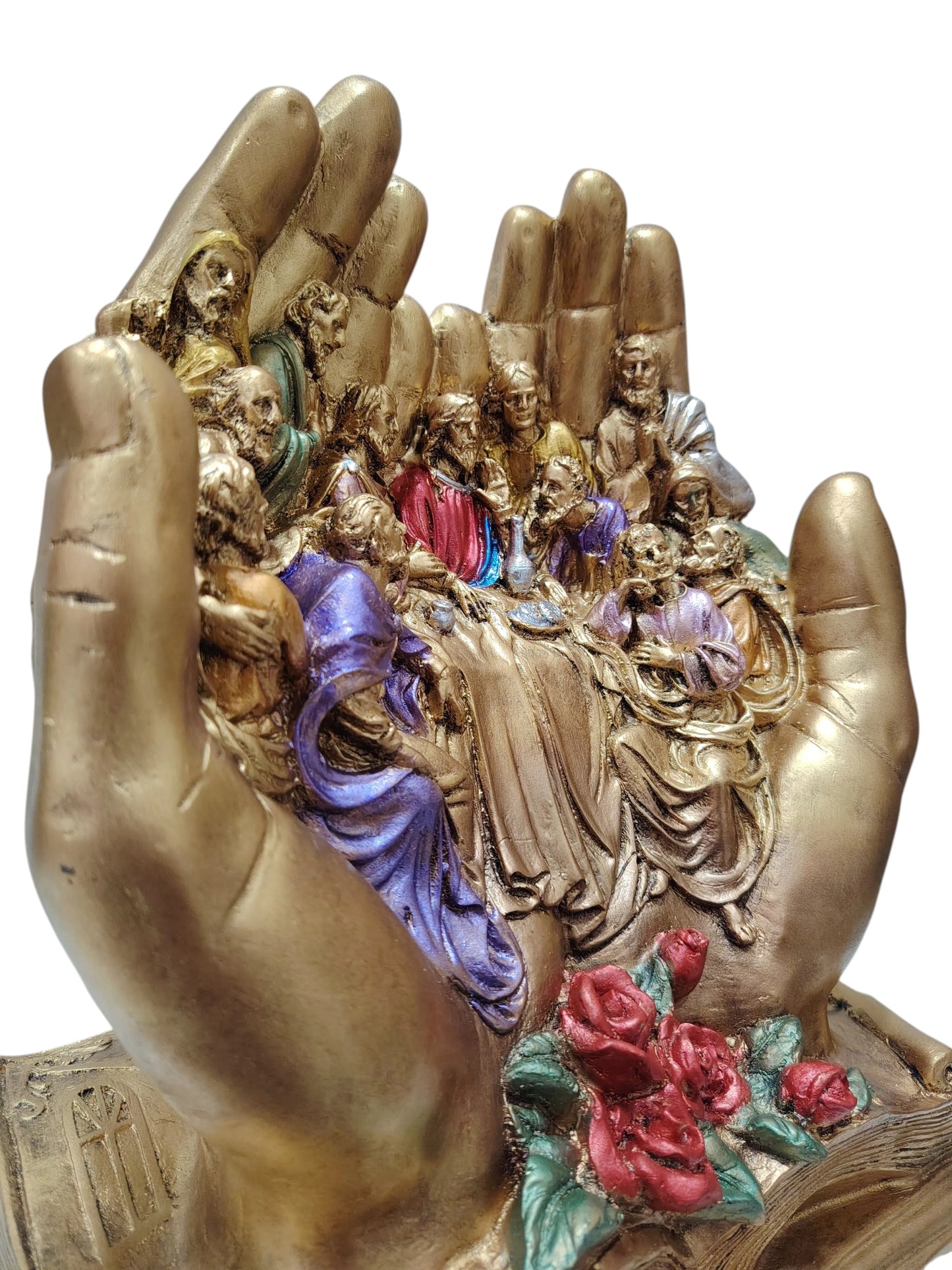La Última Cena en las Manos Poderosas de Dios Grande Resina.