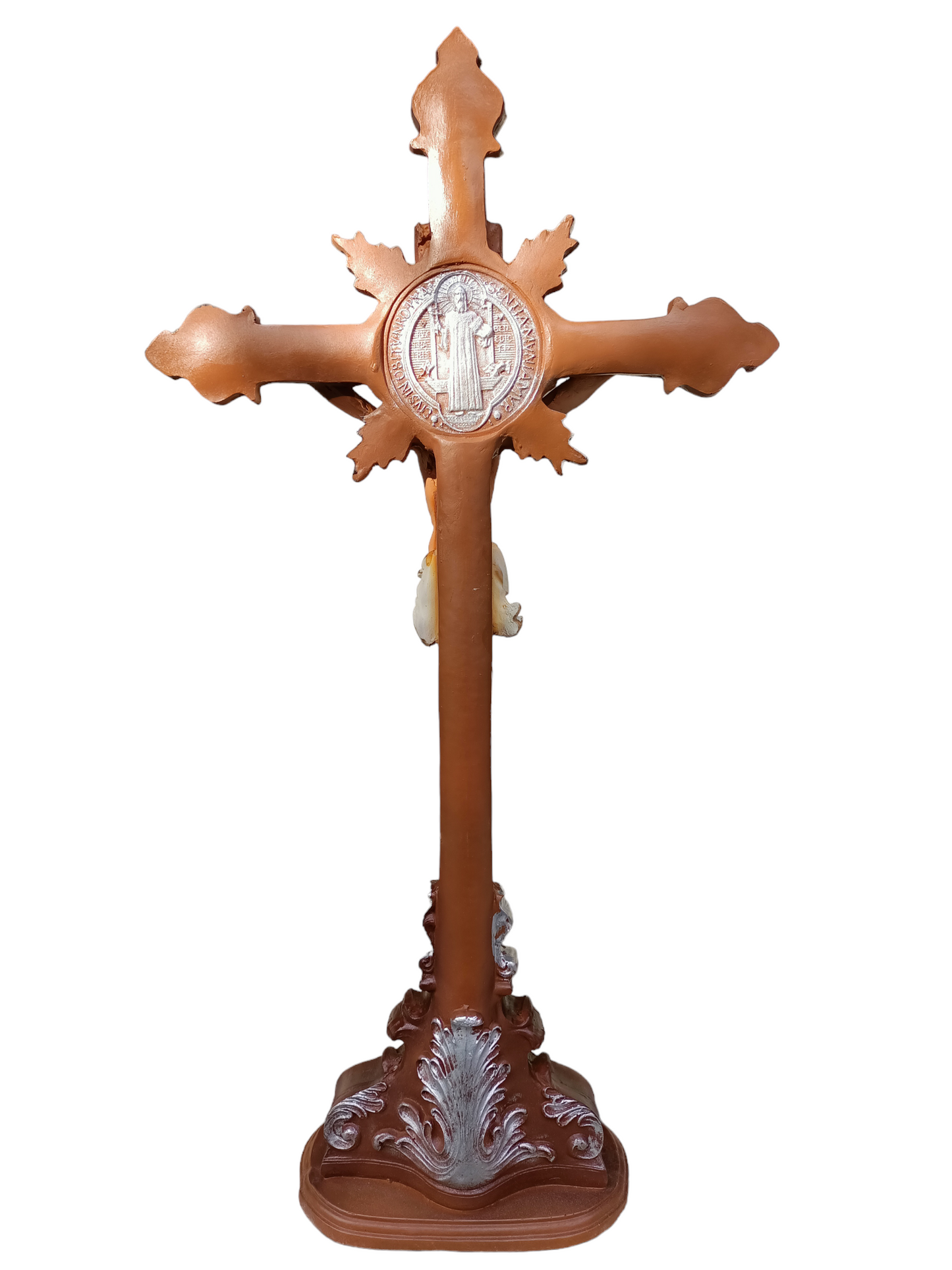 Cristo con Medalla de San Benito 50 cm | Protección Divina y Fe Inquebrantable