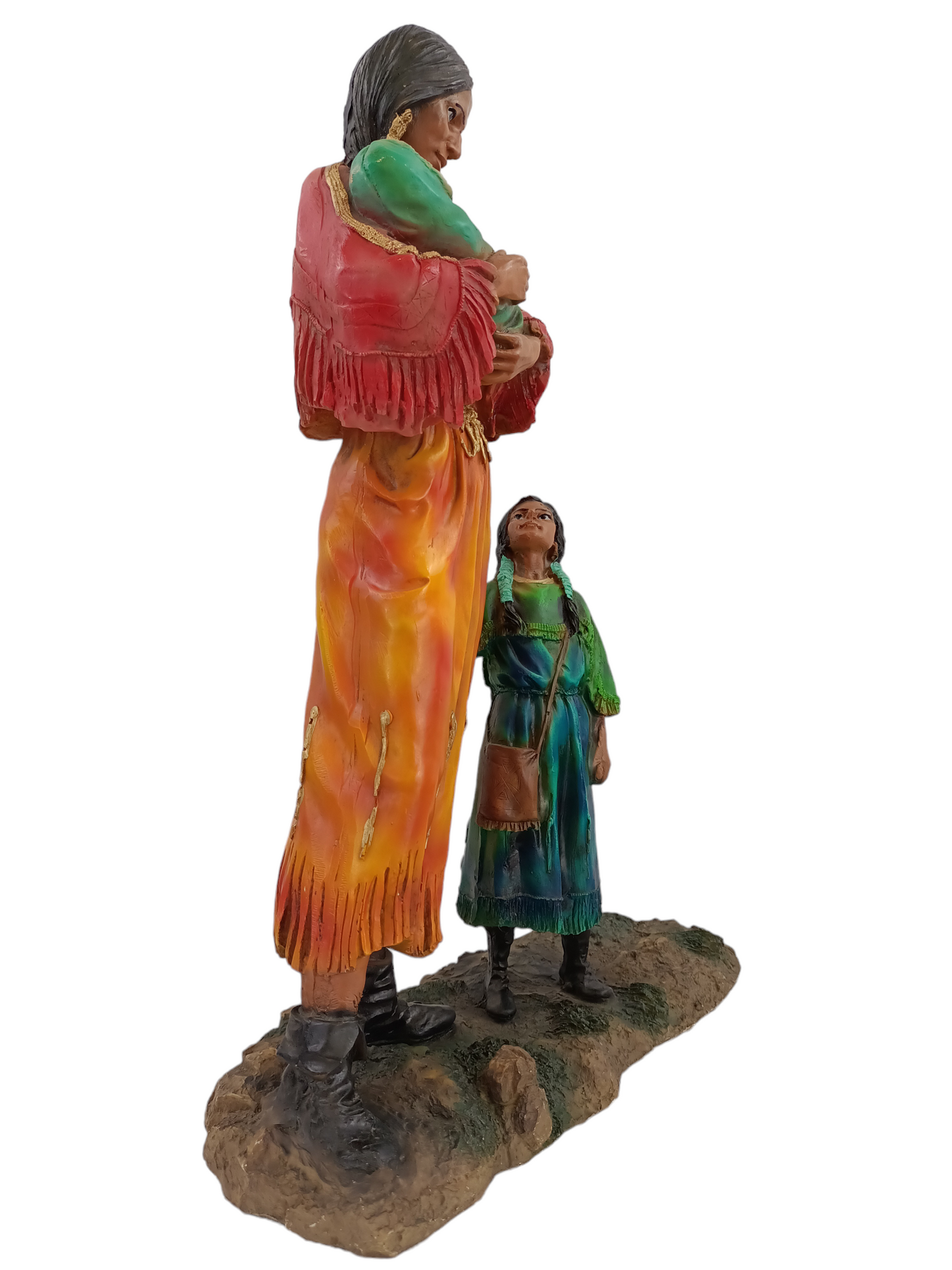 Figura de Mujer Nativa Americana Maternidad Indígena, 50 cm de Alto