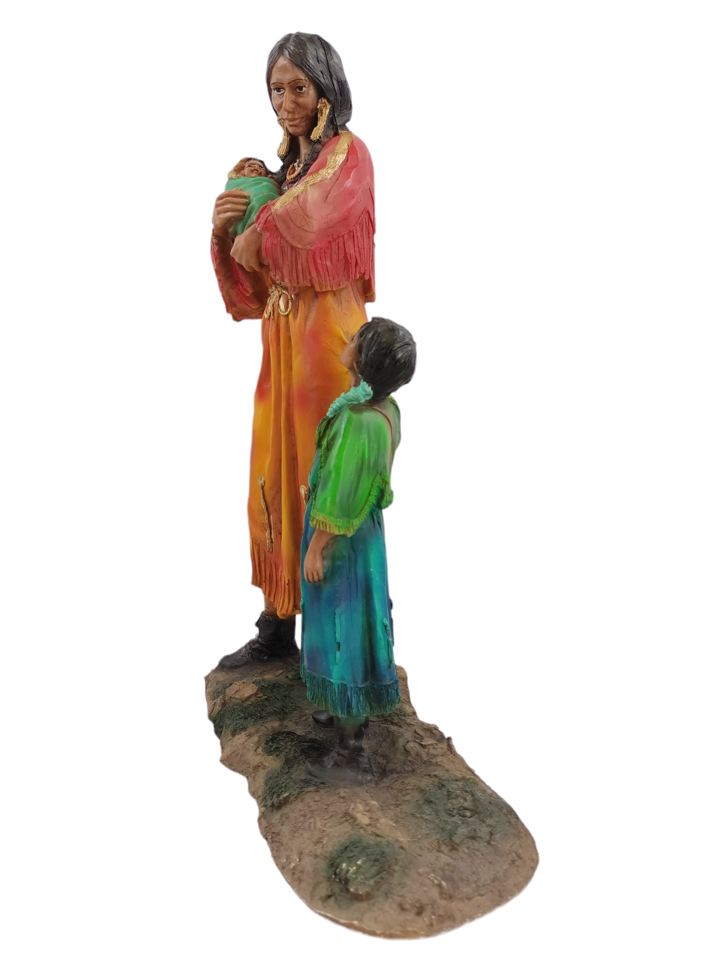 Figura de Mujer Nativa Americana Maternidad Indígena, 50 cm de Alto