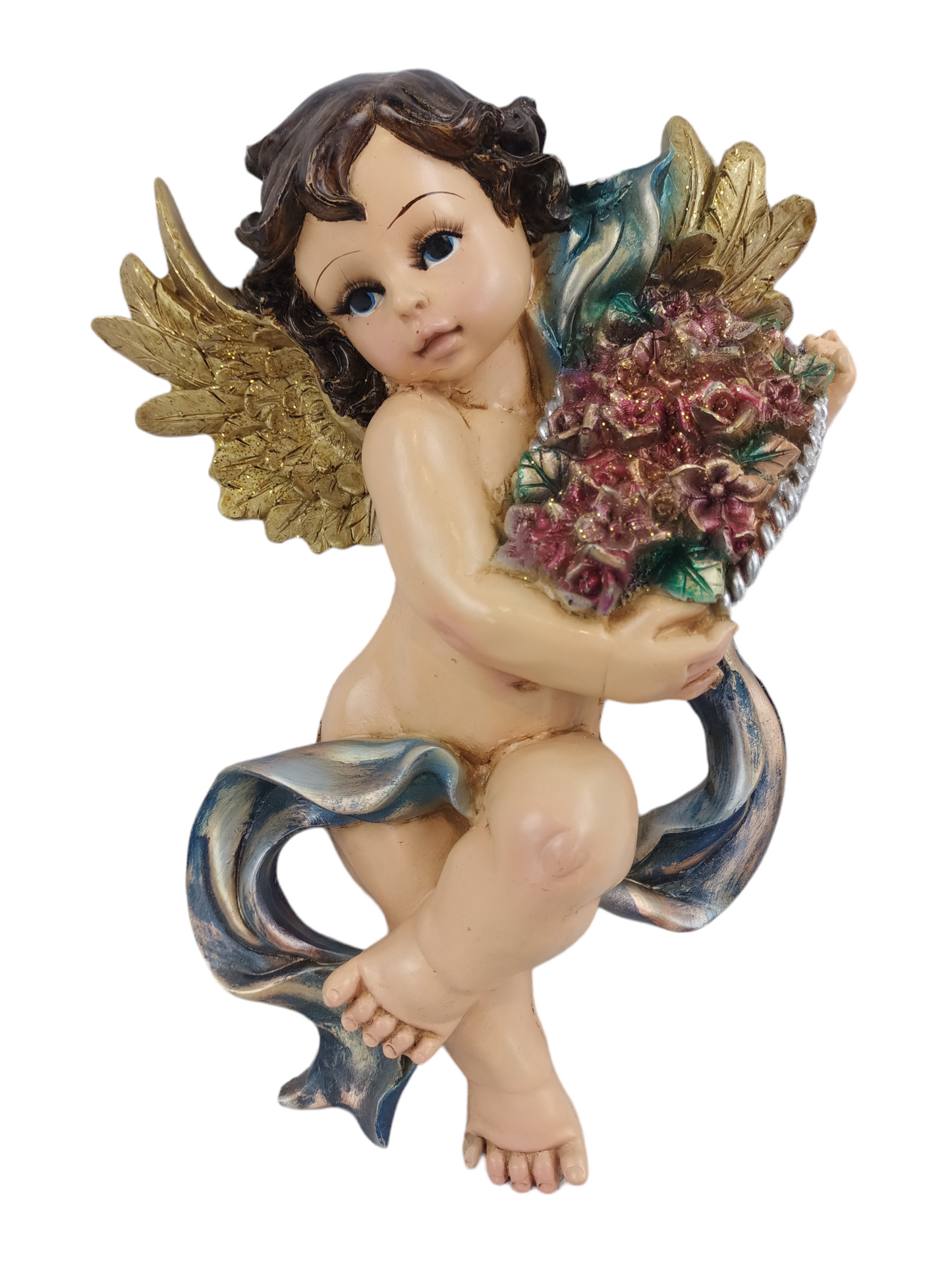 Par de Ángeles Decorativos para Pared – Arte Religioso en Relieve 28 cm