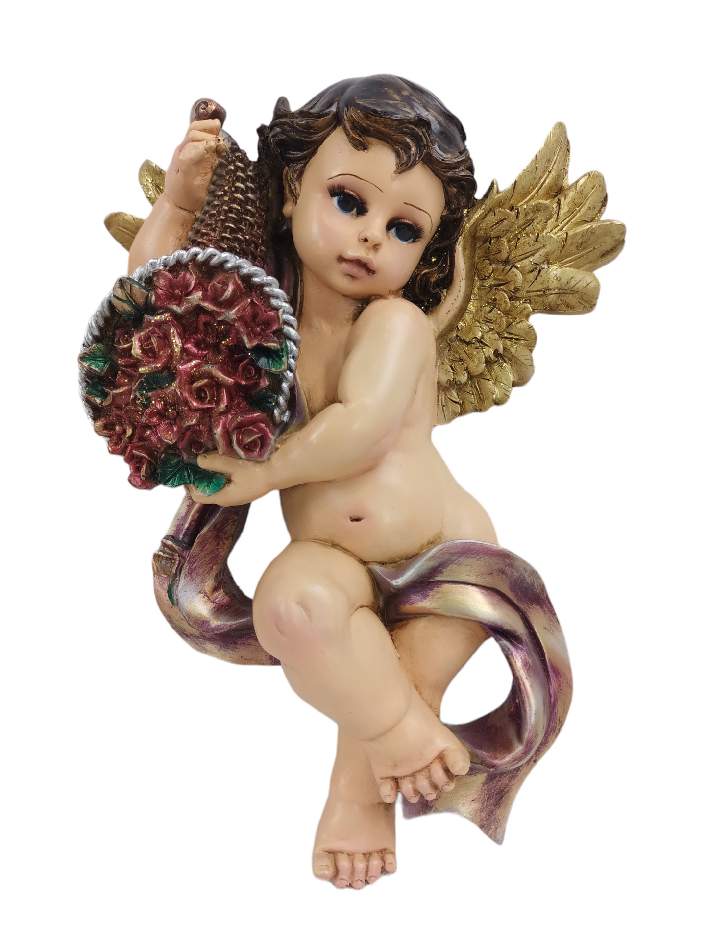 Par de Ángeles Decorativos para Pared – Arte Religioso en Relieve 28 cm