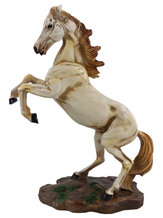 Caballo relinchando figuras decorativas para escritorio interior resina.
