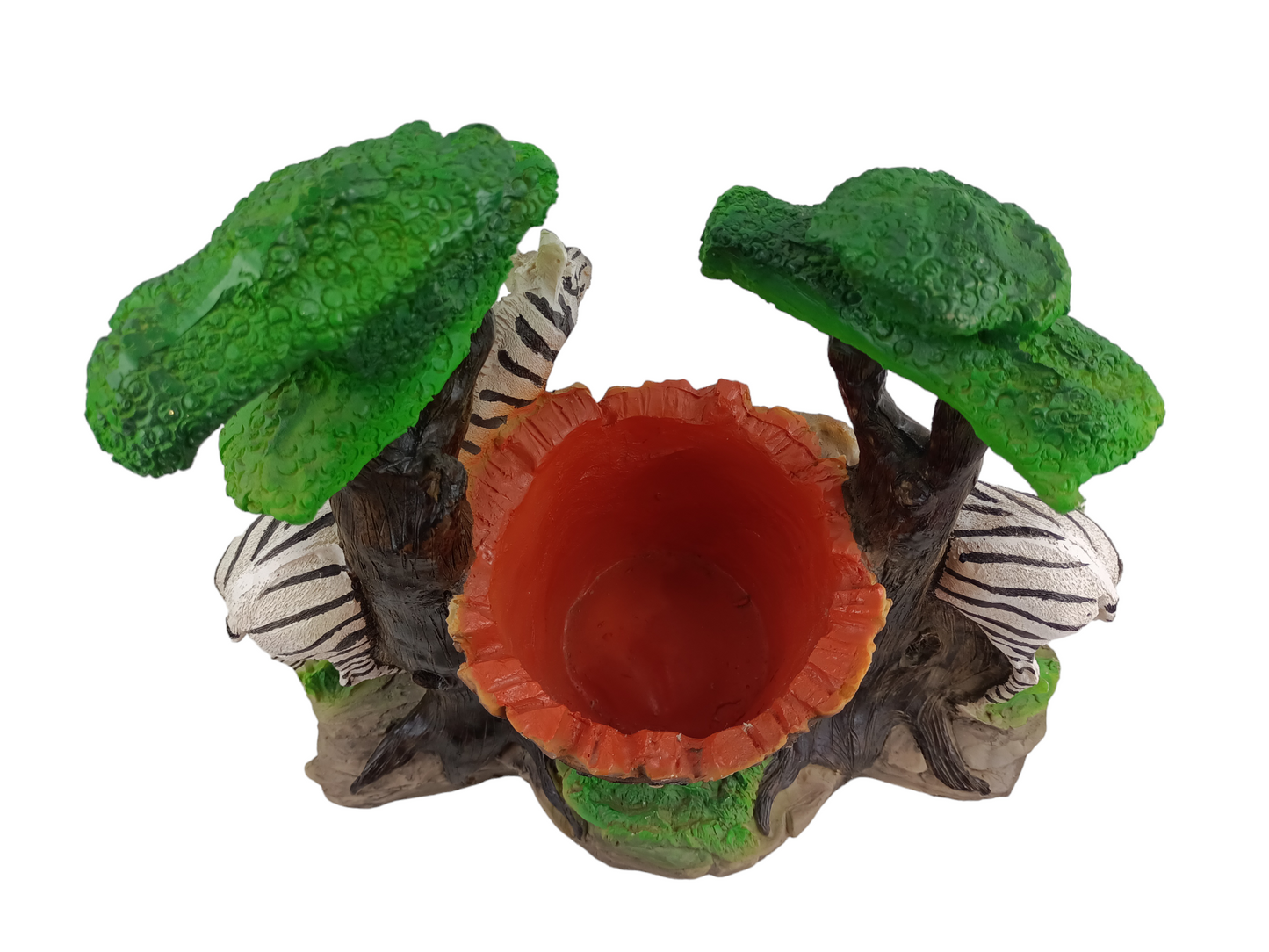 Maceta Decorativa Cebras – Escena Safari de Resina para Hogar y Jardín 34 cm