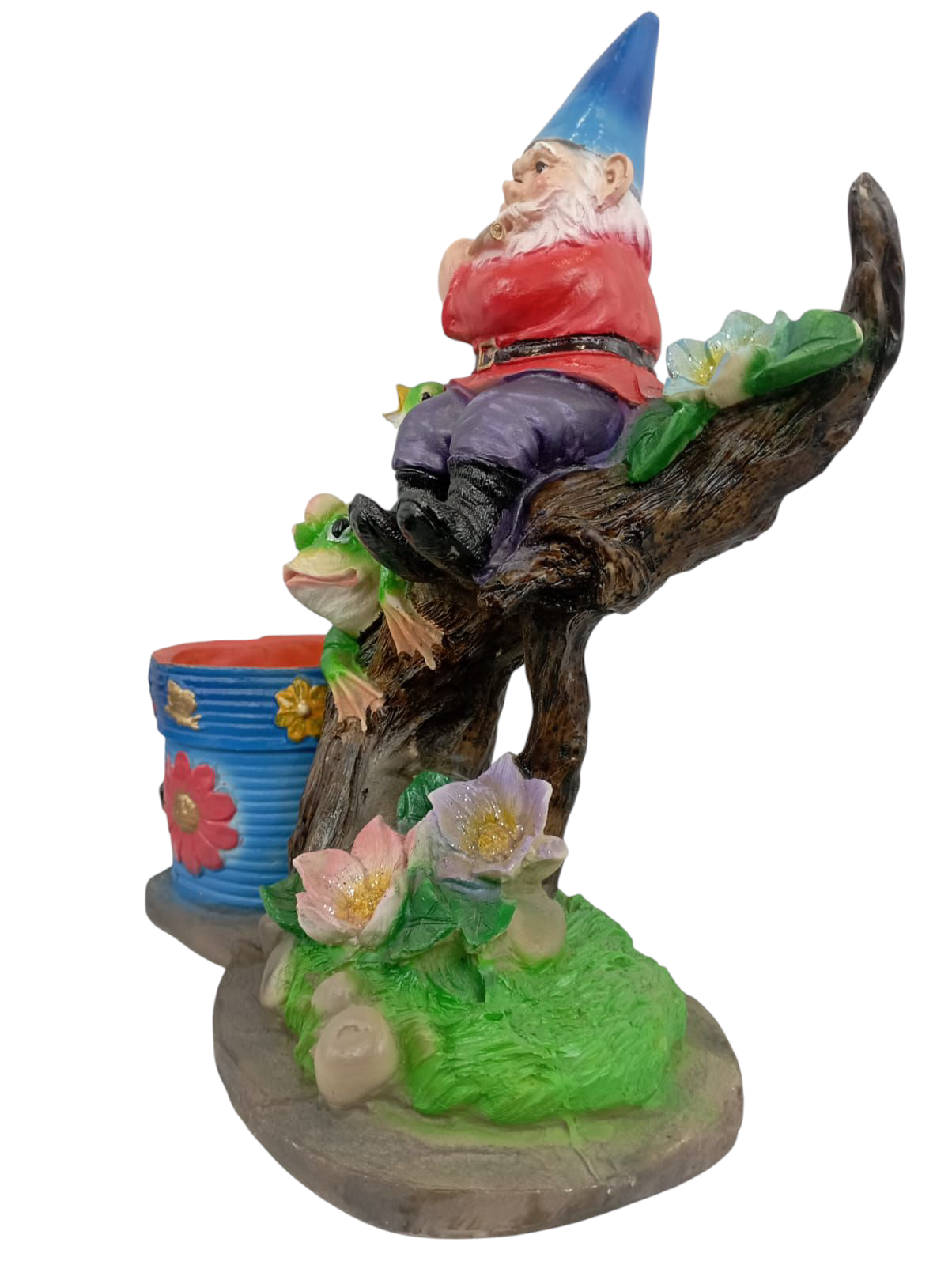 Maceta Decorativa Duende Músico con Animales – Fantasía Natural Artesanal