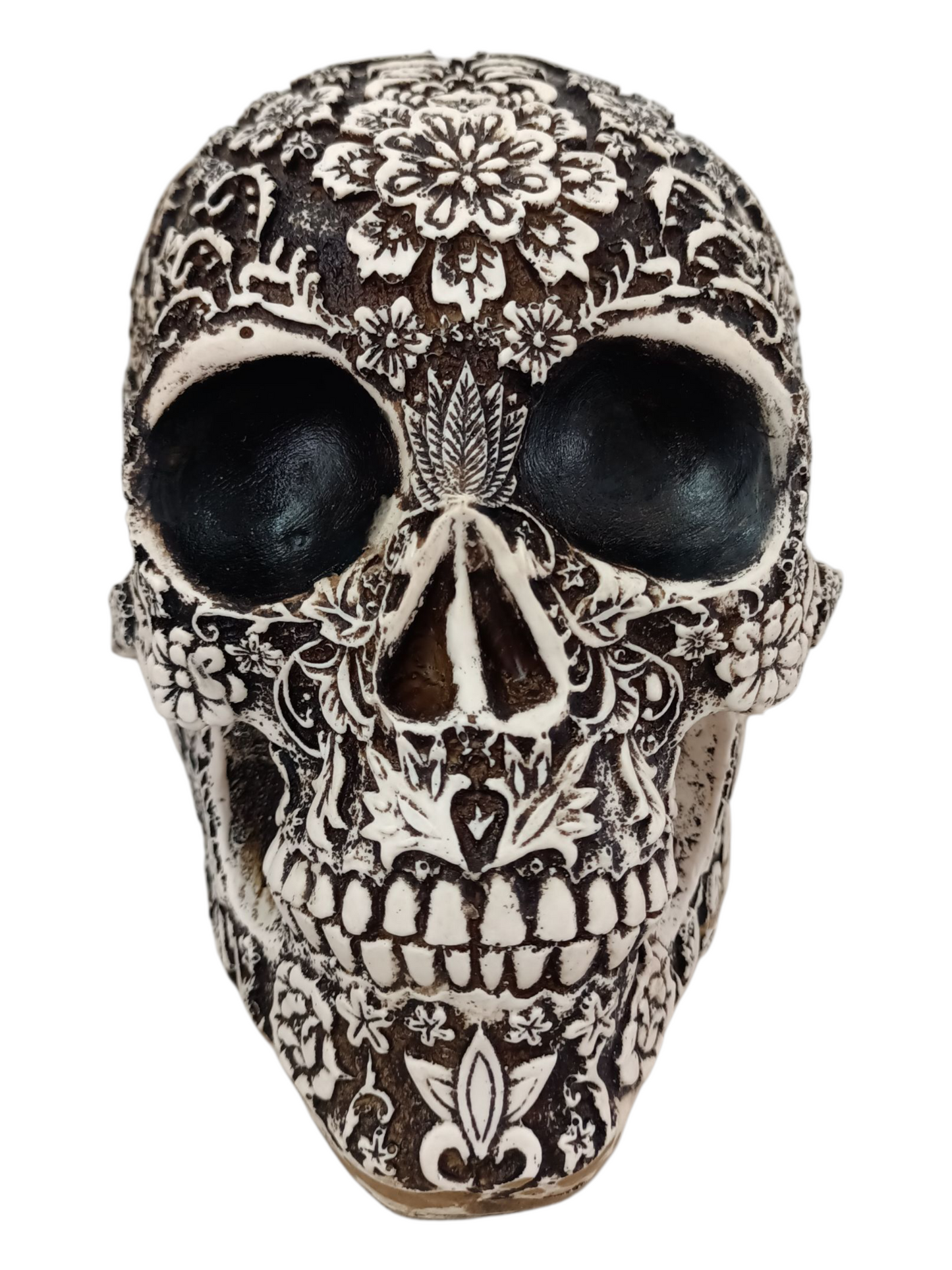 Calavera decorativa cráneo con relieve mexicano para día de muertos decoracion de ofrenda.