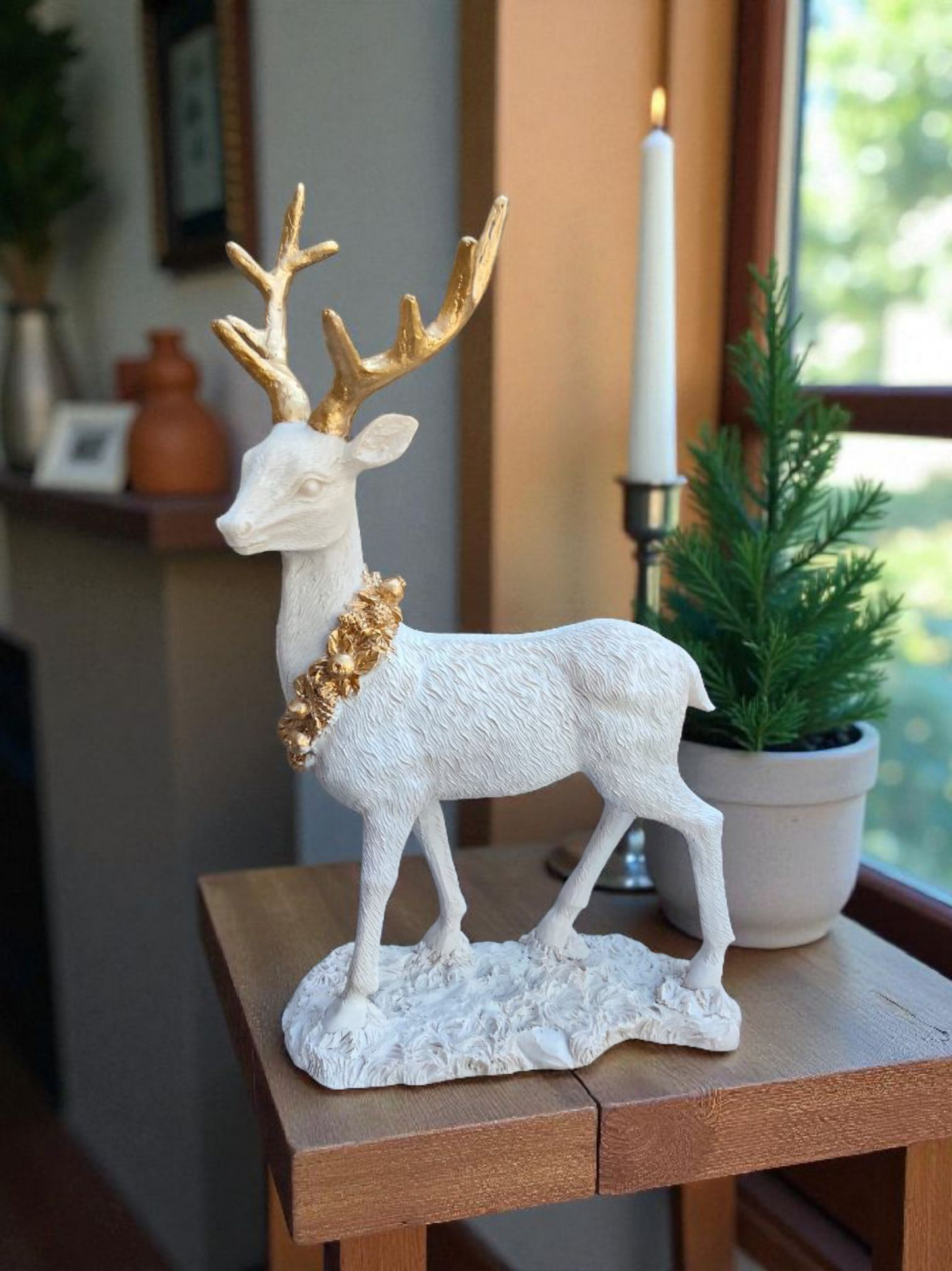 Ciervo decorativo Navideño para Mesa Camino de Mesa Centro Elegante Moderno