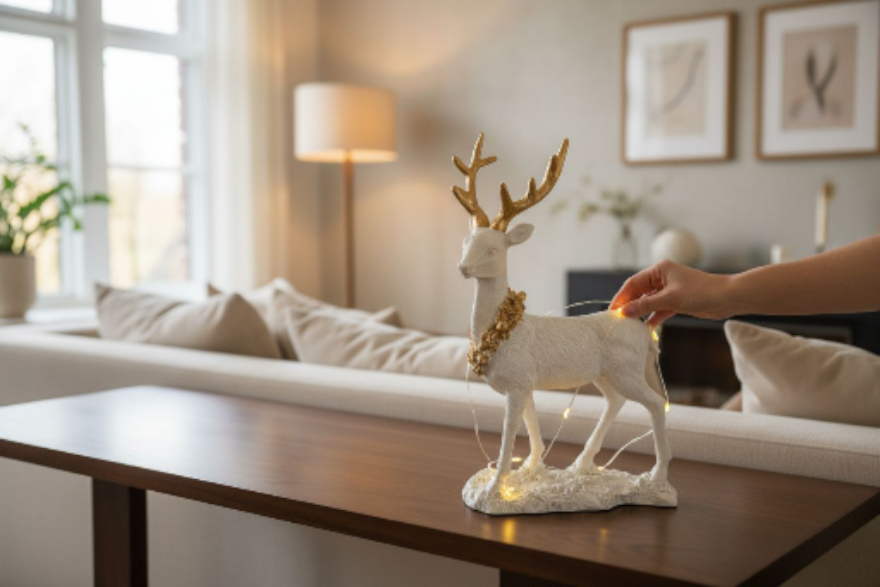 Ciervo decorativo Navideño para Mesa Camino de Mesa Centro Elegante Moderno