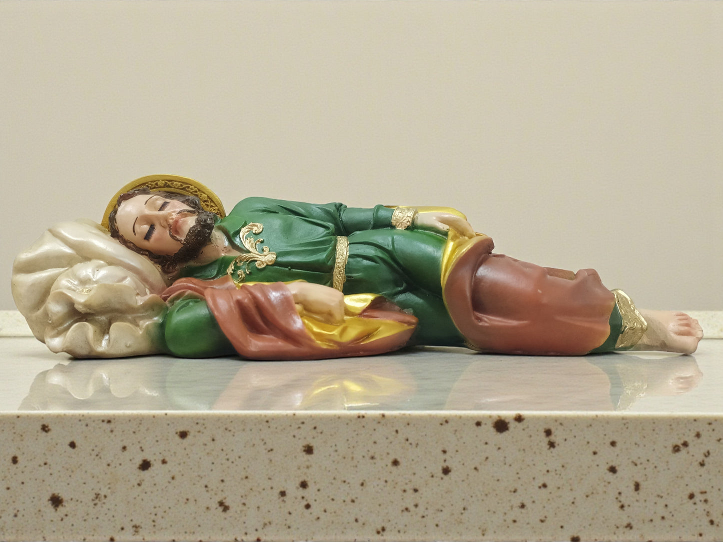 San José Dormido Figura Decorativa de Resina – Imagen Religiosa de Protección y Fe 30 cm