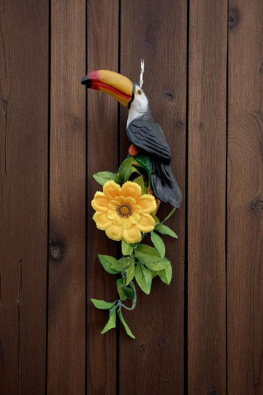 Tucán Decorativo para Pared de Resina – Figura Tropical 40 cm | Decoración Colorida para Hogar y Jardín