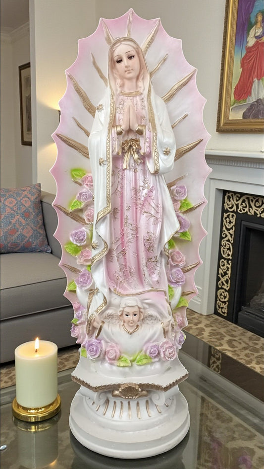 Escultura Virgen de Guadalupe, Imagen Religiosa Resina. 45cm