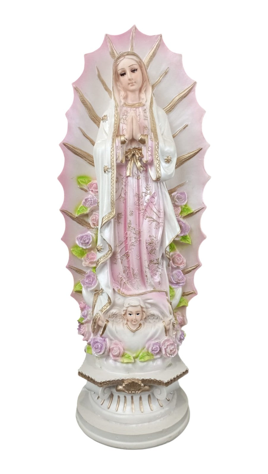 Escultura Virgen de Guadalupe, Imagen Religiosa Resina. 45cm