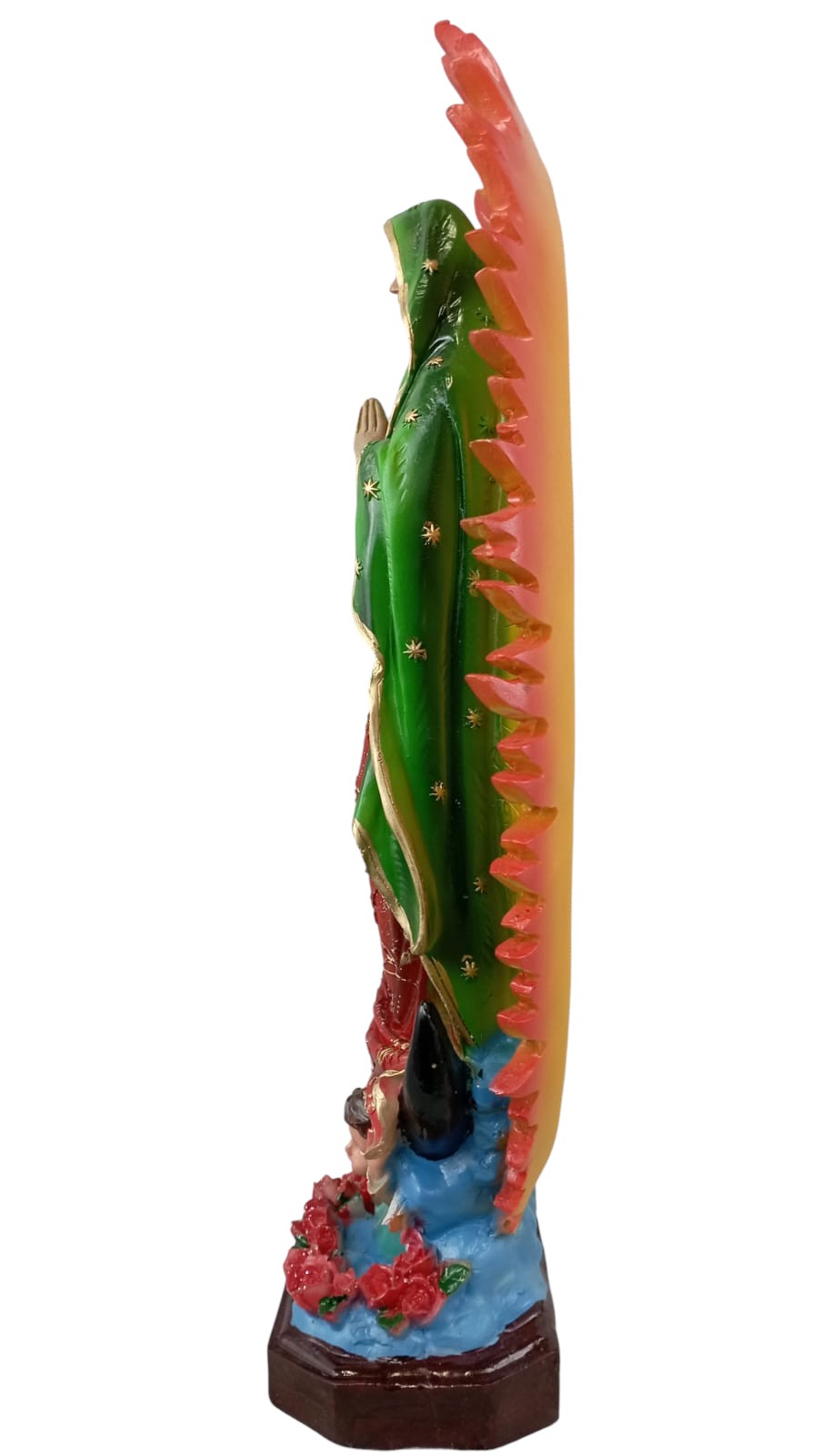 Figura Religiosa Artesanal, Imagen Católica Grande, Virgen de Guadalupe 45 cm, Escultura para Altar