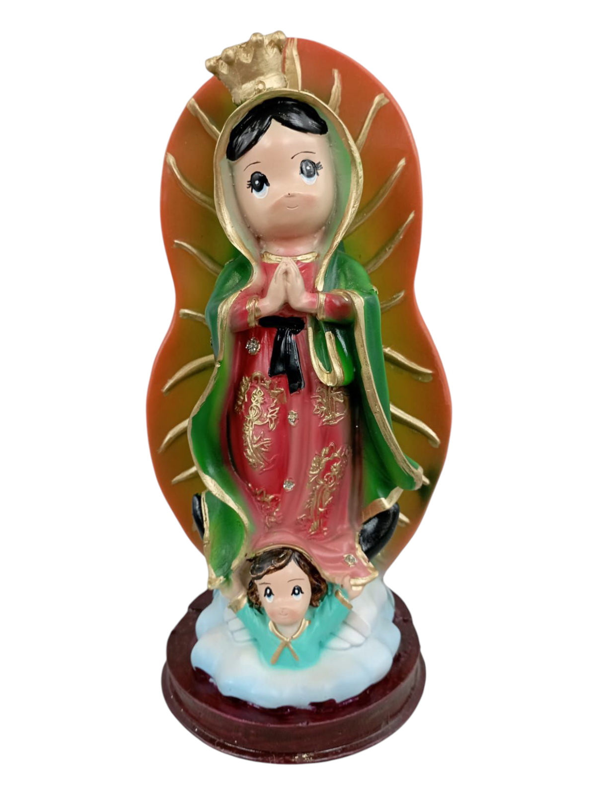 Virgen de Guadalupe Infantil | Figura Decorativa Religiosa en Resina