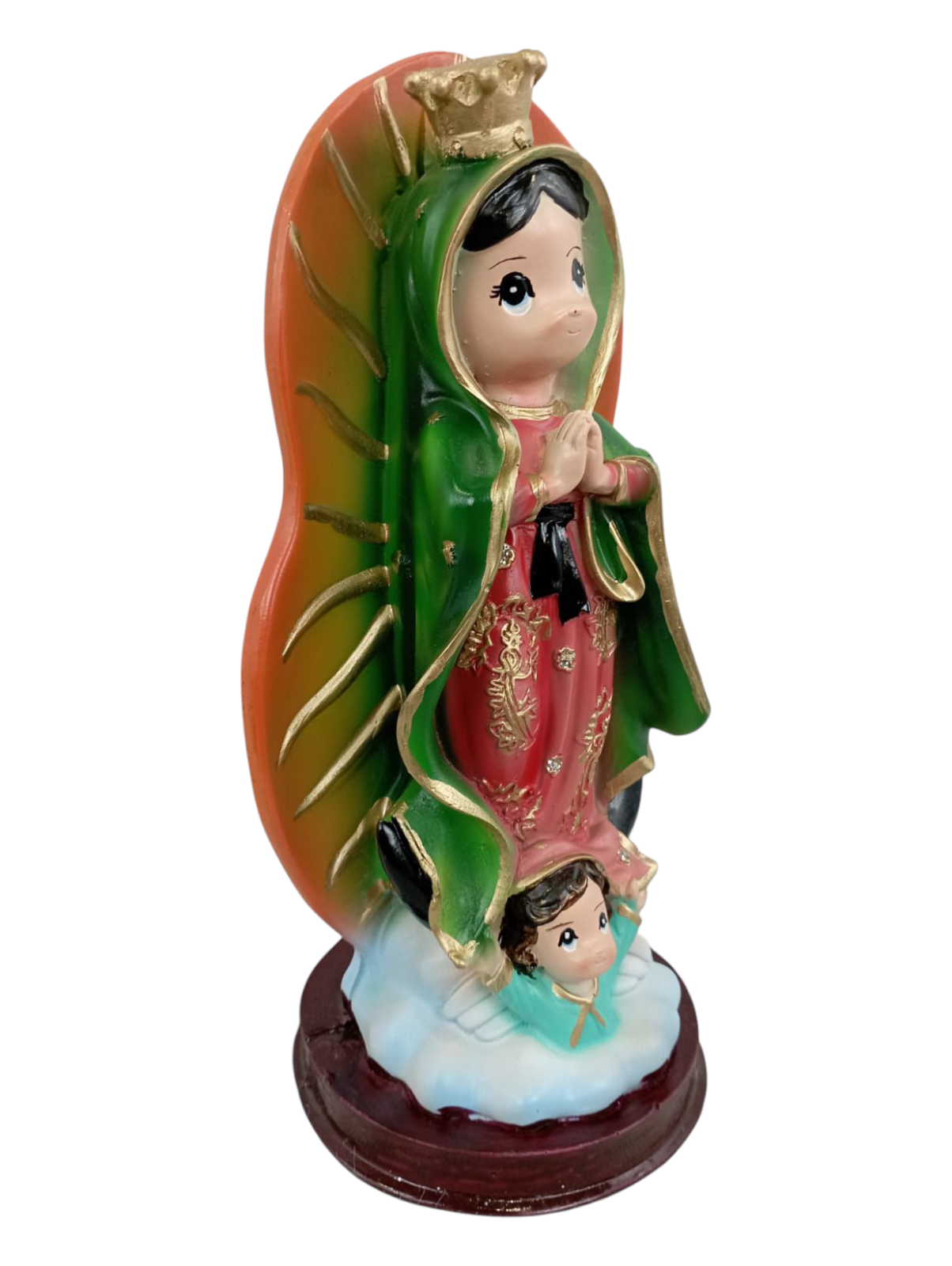 Virgen de Guadalupe Infantil | Figura Decorativa Religiosa en Resina