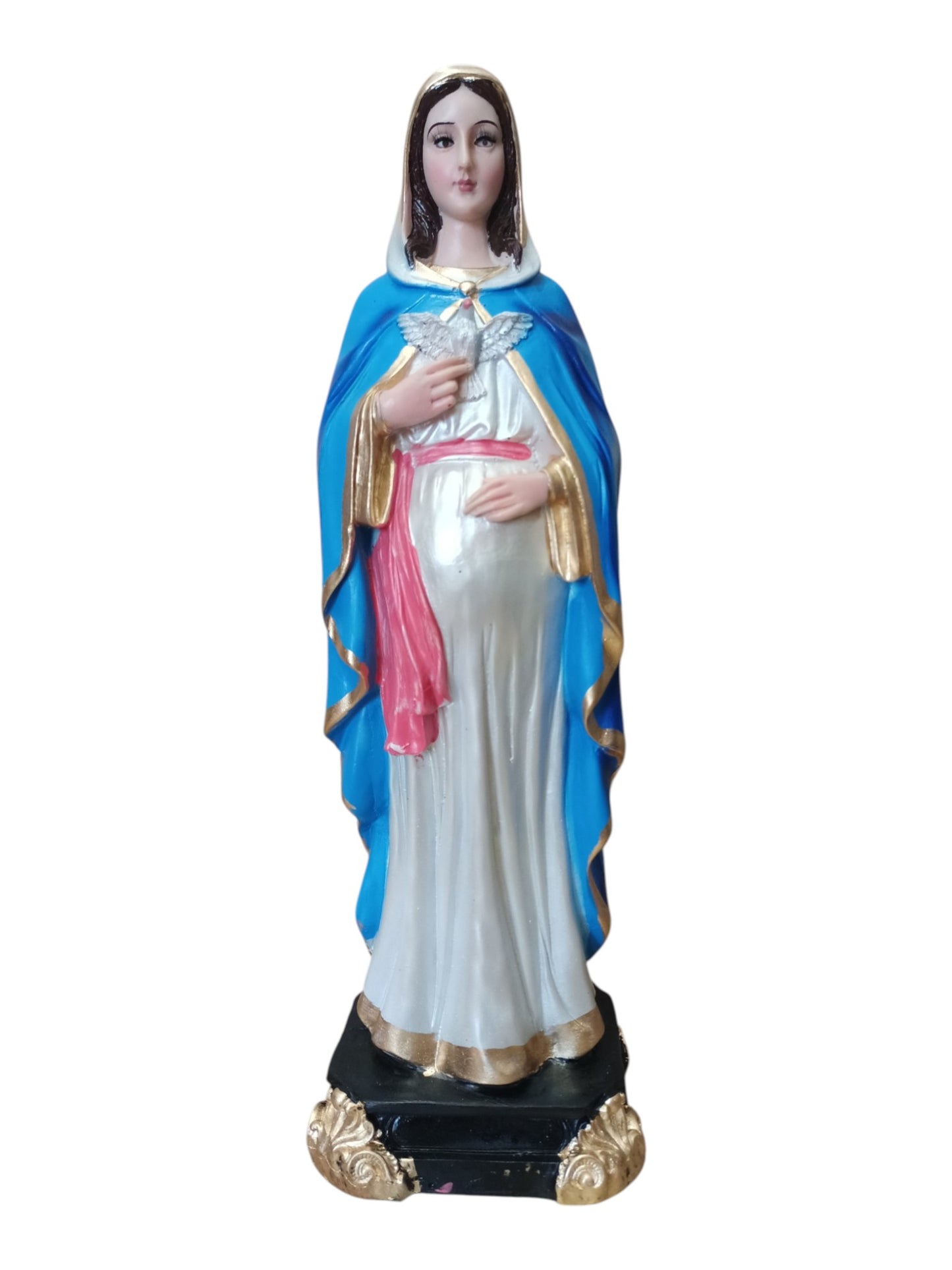 Virgen de la Dulce Espera 30 cm Escultura Apoyo a embarazo.