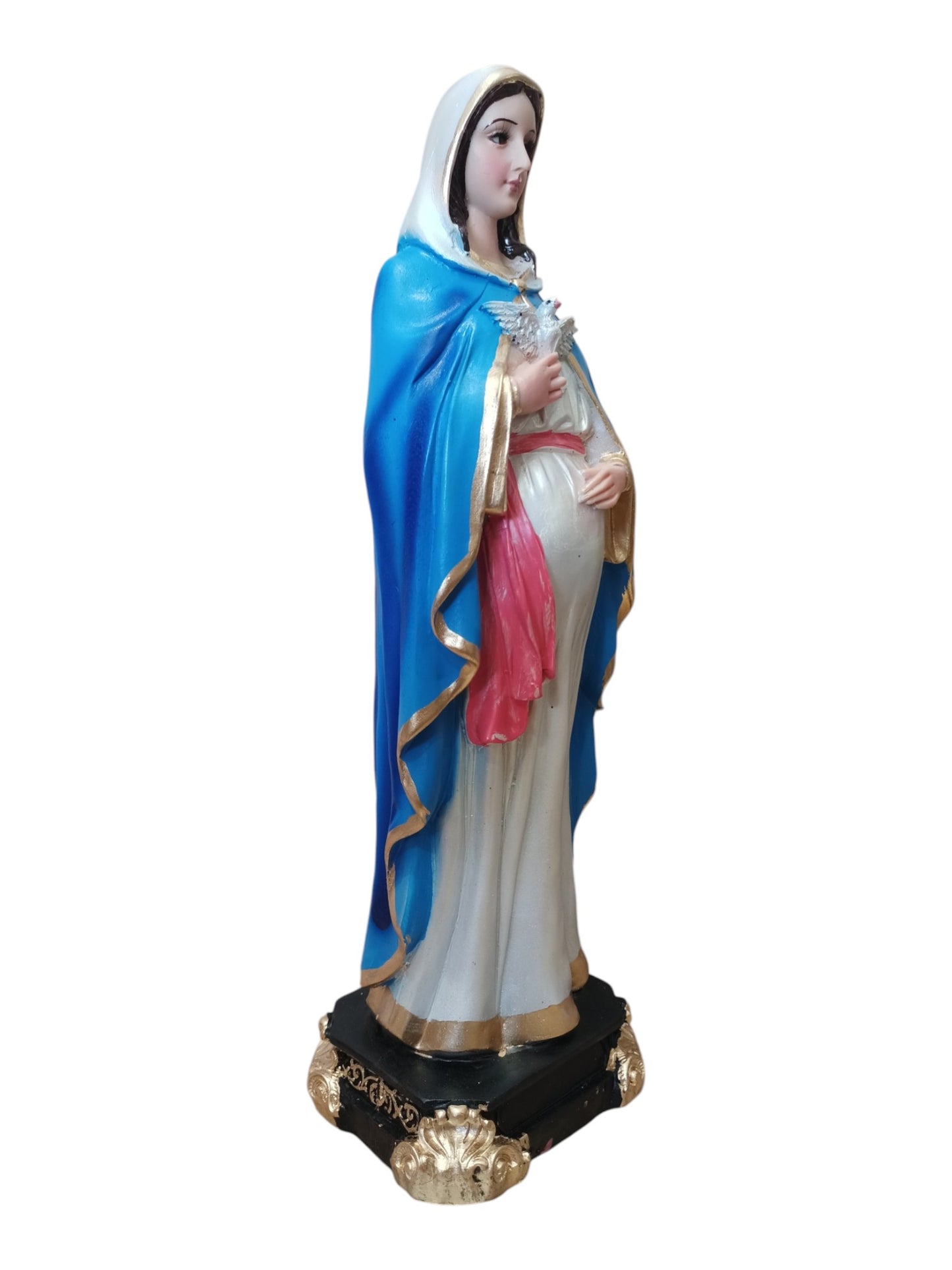 Virgen de la Dulce Espera 30 cm Escultura Apoyo a embarazo.