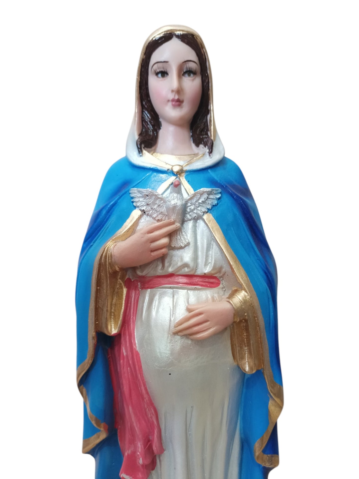 Virgen de la Dulce Espera 30 cm Escultura Apoyo a embarazo.