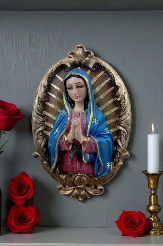 Cuadro de la Virgen de Medjugorje para Pared | Imagen Religiosa en Relieve para Altar y Hogar | Decoración Católica de Devoción Maria Medjujorge