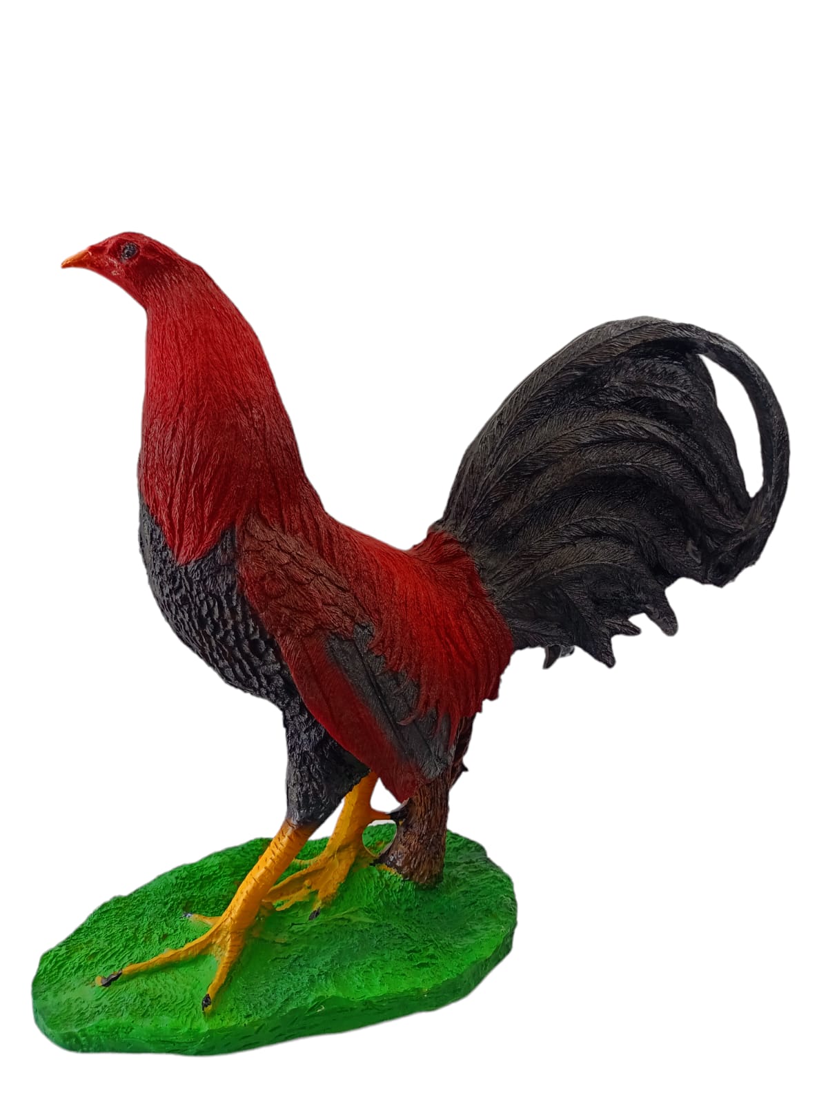 figura decorativa de gallo pelea colorado decoracion de rancho hacienda