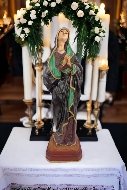 Escultura Virgen De Los Dolores Dolorosa Del Silencio 65 Cm