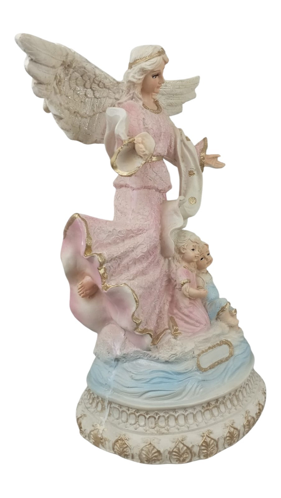 Guardian Angel Resin Figure Cradle Sculpture