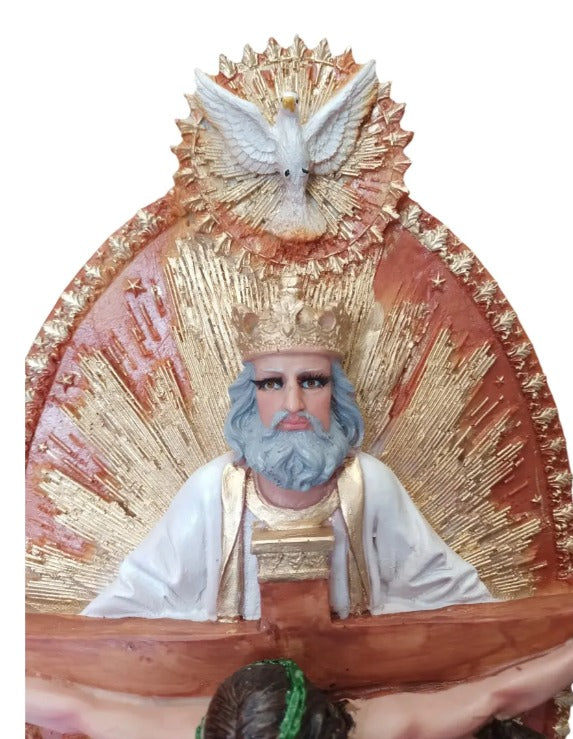 Escultura de la Santísima Trinidad, divina providencia. Cristo trinitario. Escultura Santísima Trinidad de Resina 52 cm | Imagen Religiosa Católica de Dios Padre, Jesucristo y Espíritu Santo | Decoración para Altar y Hogar