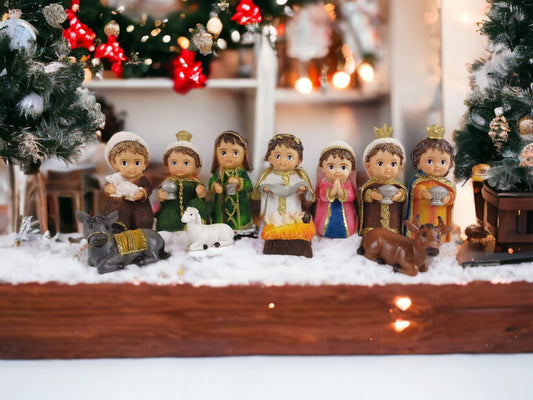 Nacimiento Navideño Pequeño Completo Infantil Petit Resina