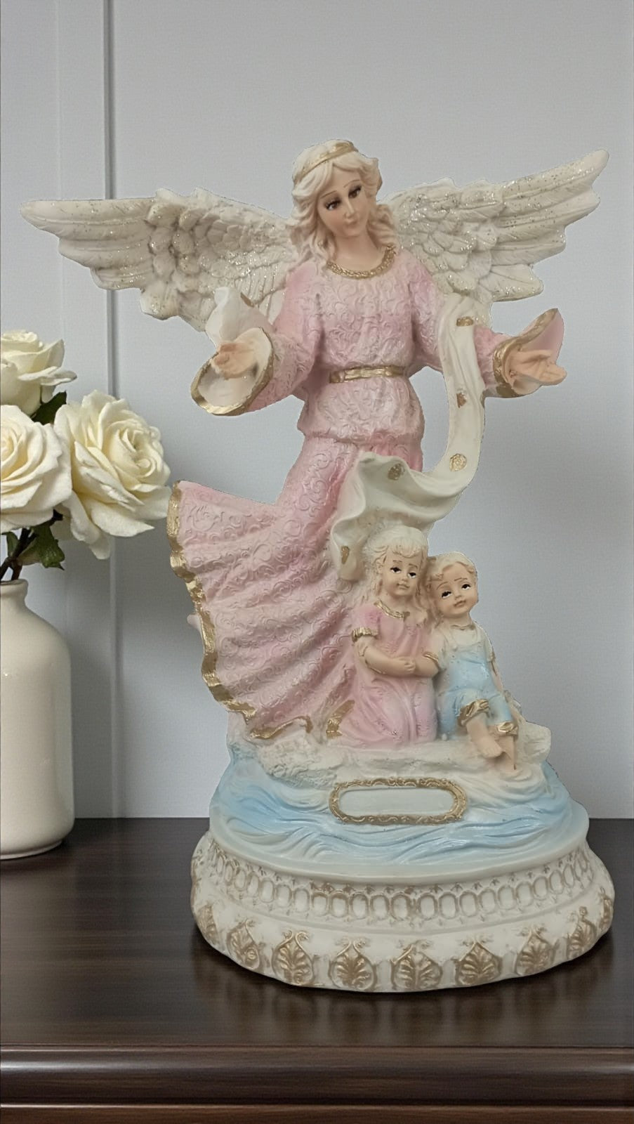 Guardian Angel Resin Figure Cradle Sculpture